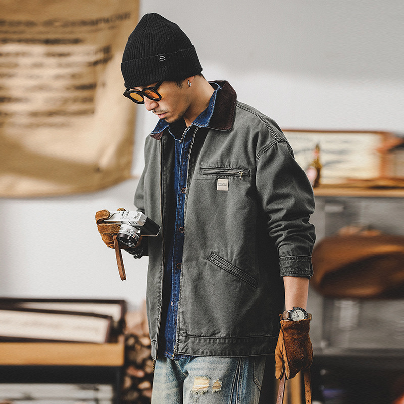 美式經典復古J97工裝夾克男春秋季潮牌重磅水洗耐磨男士休閒外套