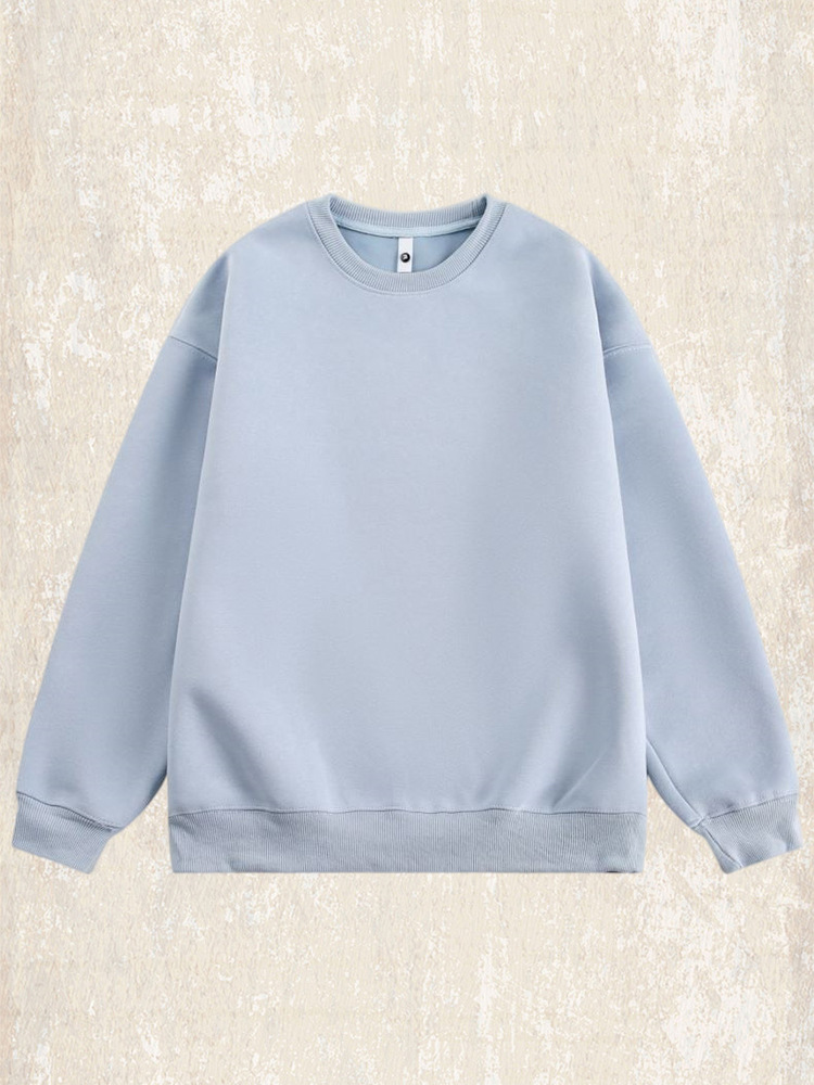 美式重磅圓領衛衣男款秋季潮牌寬鬆酒紅色上衣簡約百搭休閒衣服男