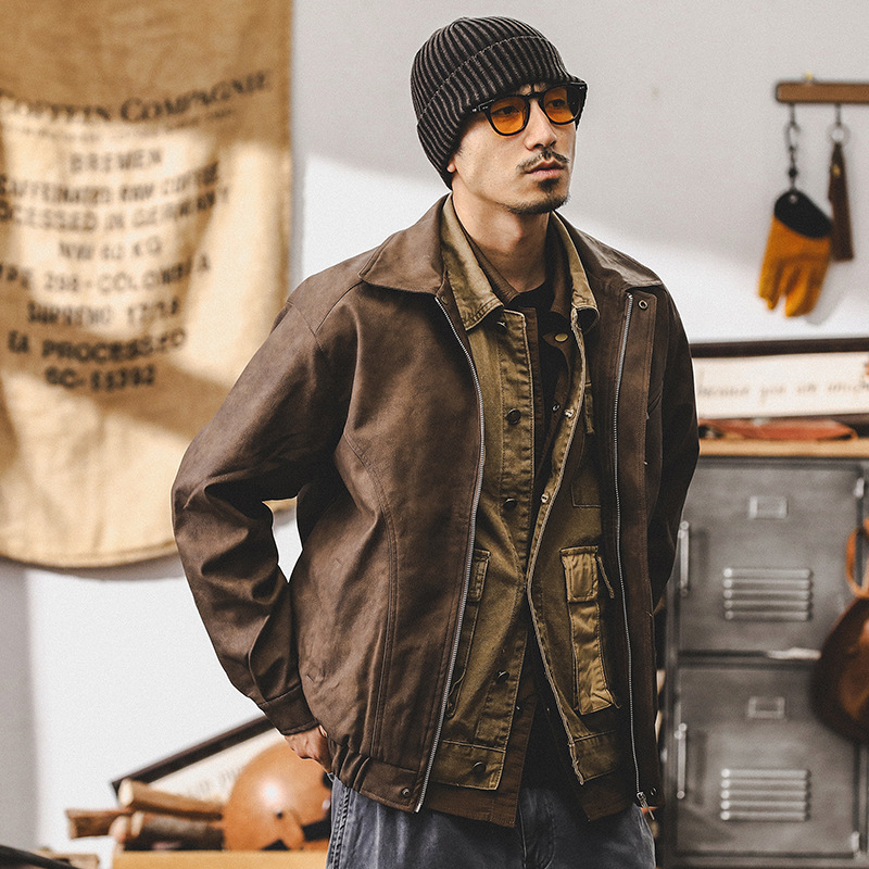 美式復古皮衣外套男秋季潮牌機車服男2024新款寬鬆潮流痞帥皮夾克