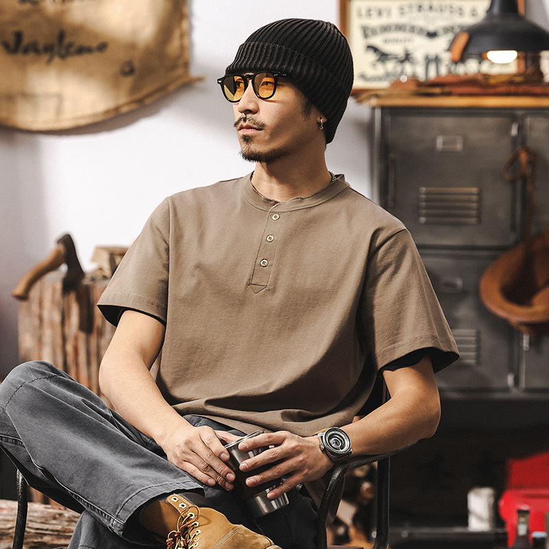 美式復古250g重磅短袖polo衫男2025新款夏季休閒T恤男士百搭上衣T