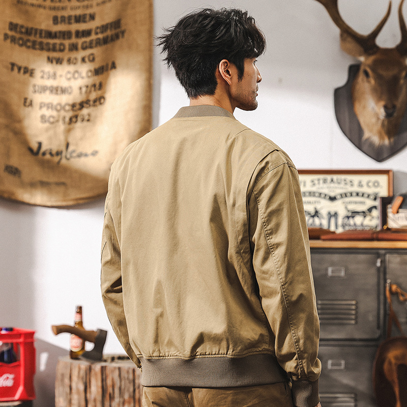 美式復古阿美咔嘰工裝外套男秋冬款潮牌棒球領獵裝戶外休閒夾克男