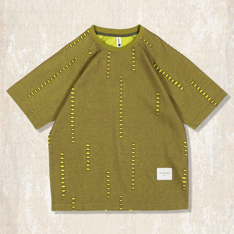 美式復古夏季潮牌破洞設計感短袖男款2025新款寬鬆大碼半袖T恤男