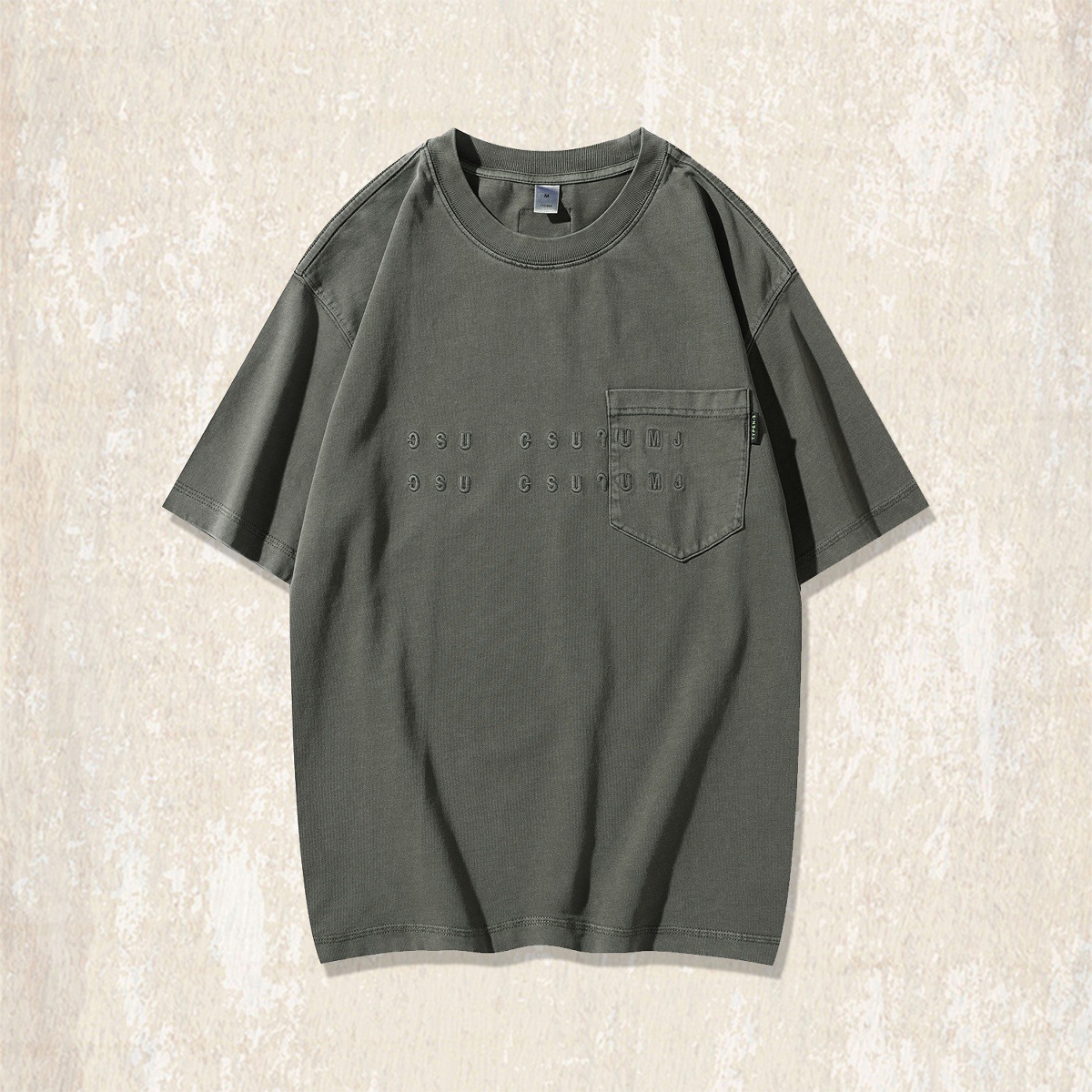 美式復古260g重磅寬鬆T恤男短袖夏季潮牌潮流立體刺繡上衣男