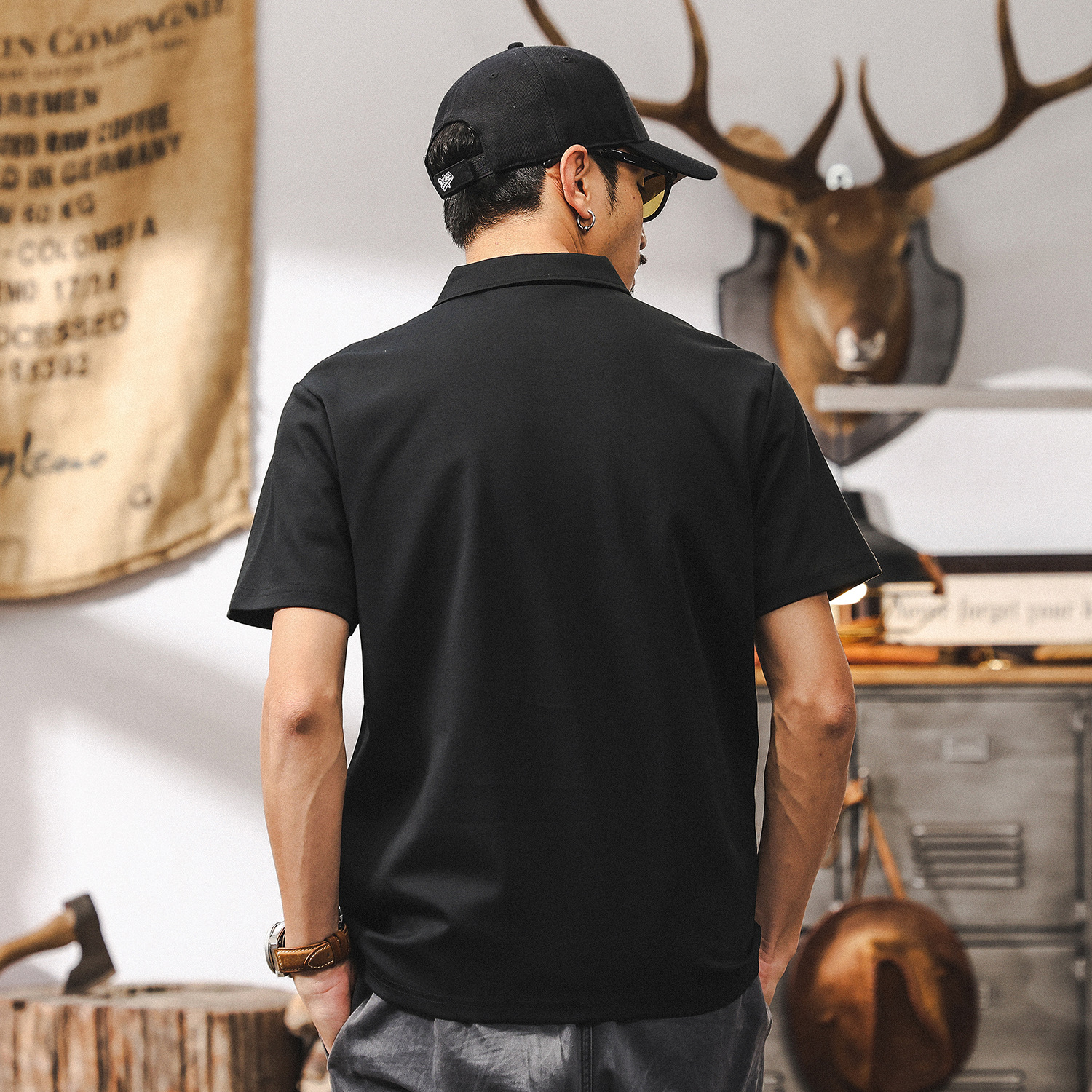 索羅娜冰氧棉T恤男涼感速乾短袖男夏季2025新款潮牌休閒POLO衫男