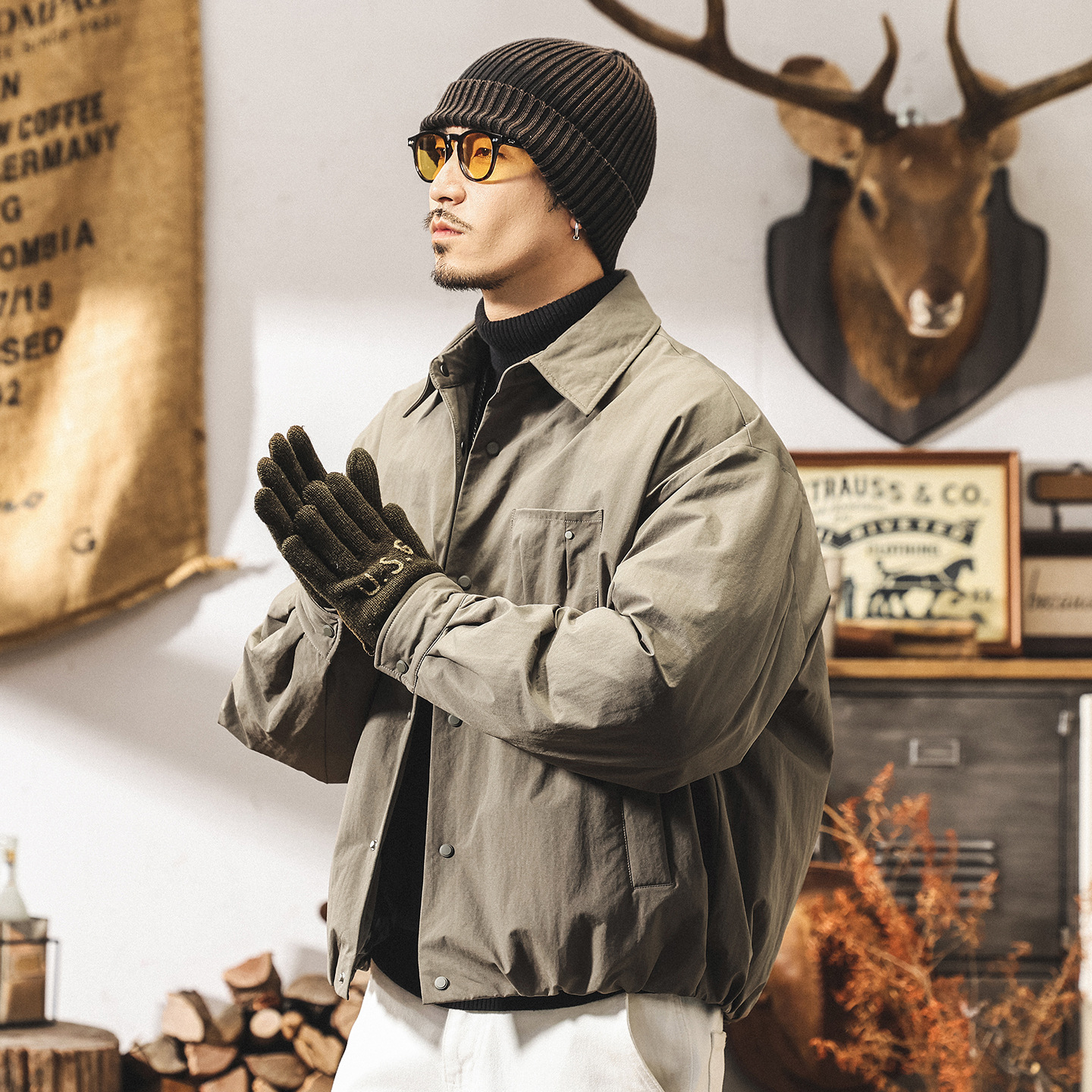 美式復古90%純白鴨絨輕薄羽絨服男冬季戶外機能防風工裝夾克外套