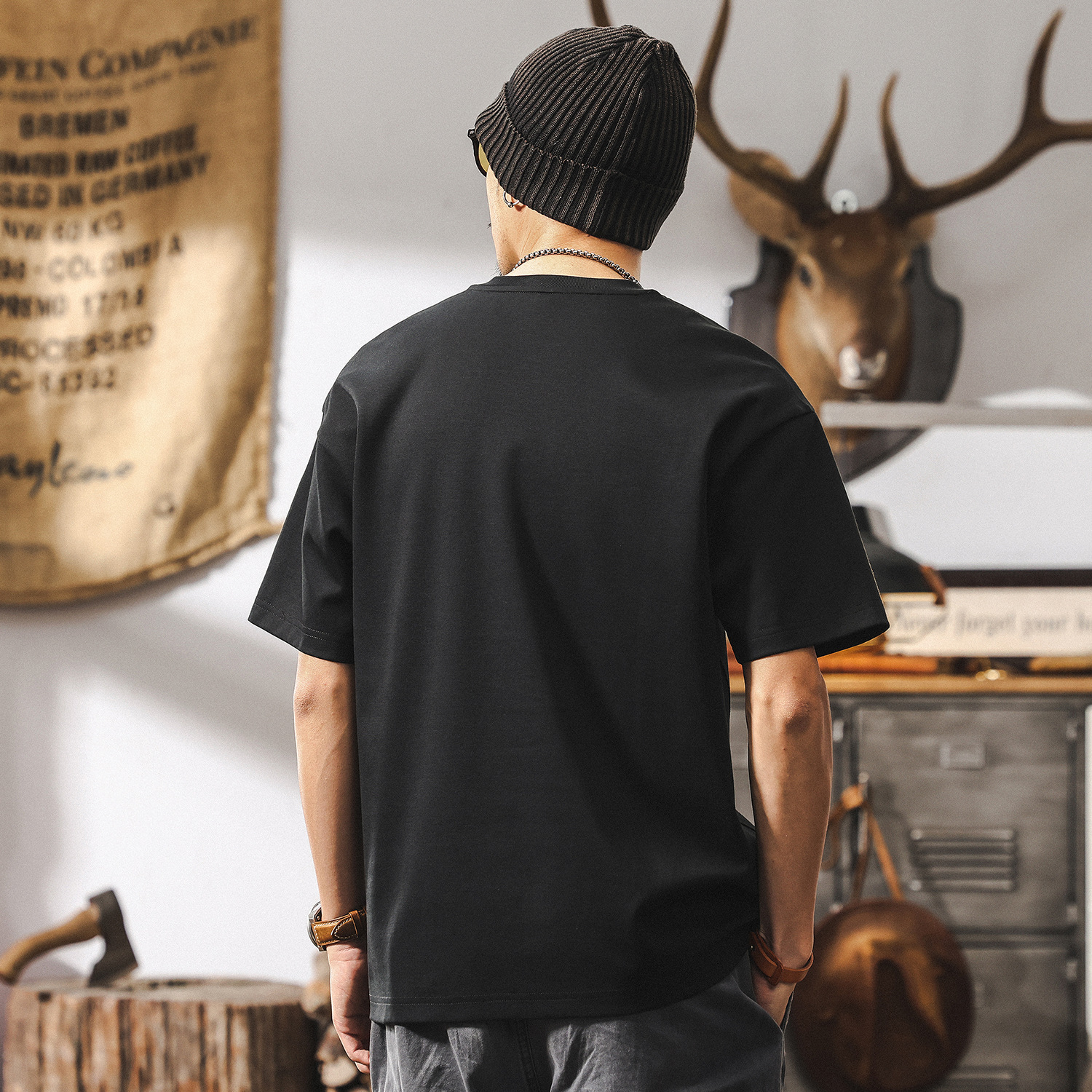 【7A級抗菌除蟎】涼感T恤男夏季短袖潮牌寬鬆簡約基礎上衣男