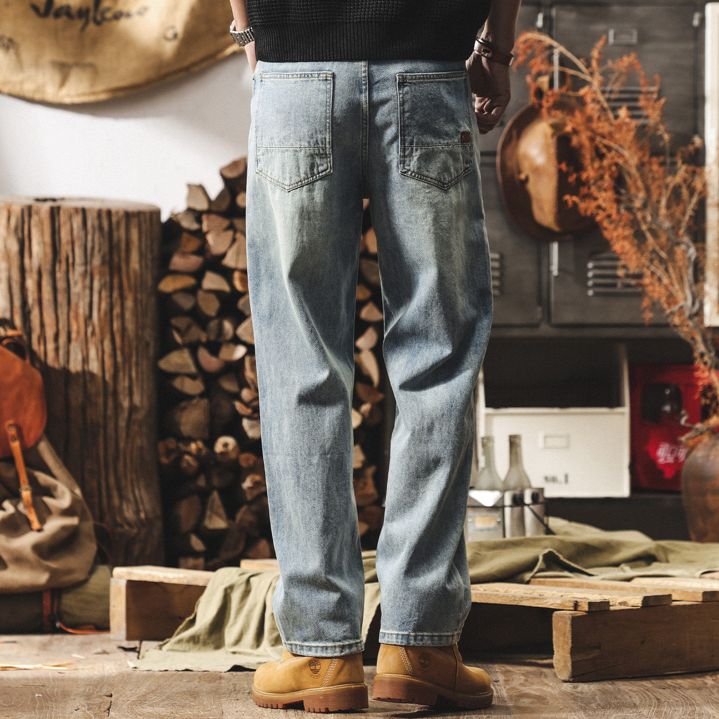 美式復古水洗牛仔褲男款寬鬆直筒長褲春季2026新款潮牌休閒褲子男