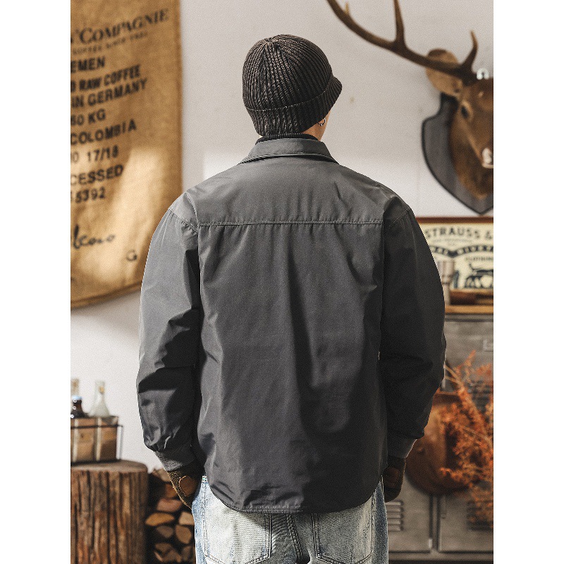 美式復古90%白鴨絨輕薄男士羽絨服冬季新款禦寒保暖襯衫羽絨外套