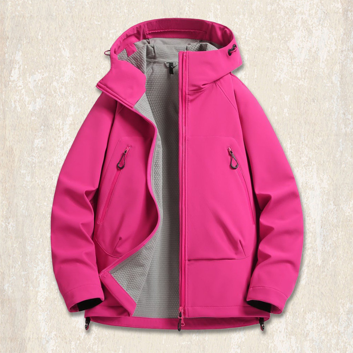 美式山系戶外壓膠衝鋒衣外套男春秋新款防風鎖溫方格登山工裝夾克