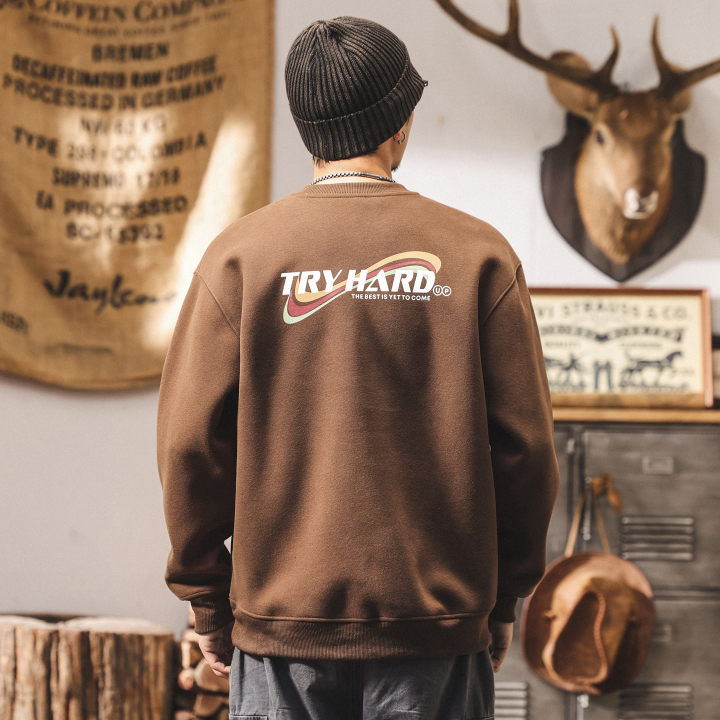 美式復古衛衣男秋季新款潮牌420g重磅寬鬆大碼簡約休閒男士上衣潮