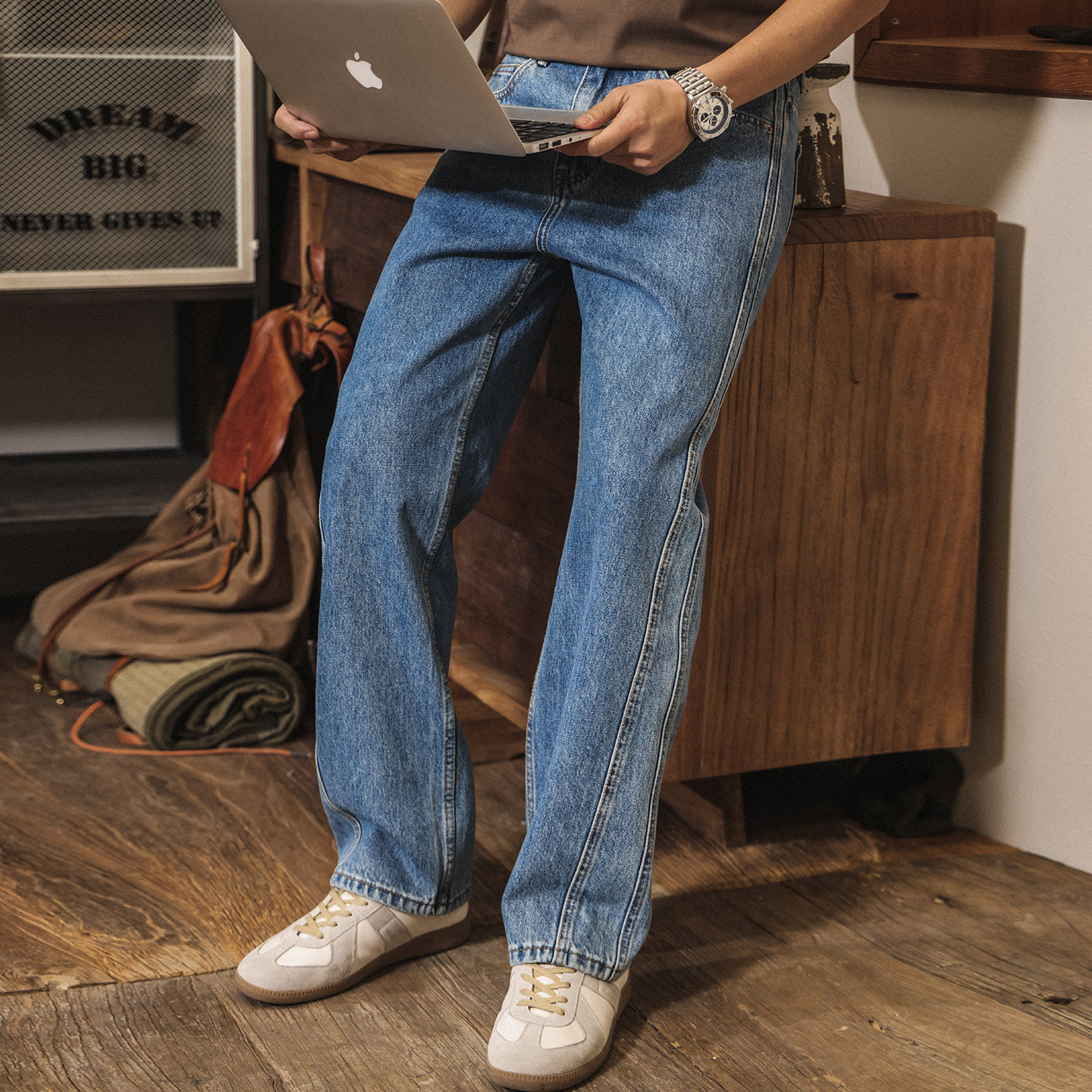 美式重磅復古春季牛仔褲男直筒2026新款潮牌褲子男士寬鬆休閒長褲