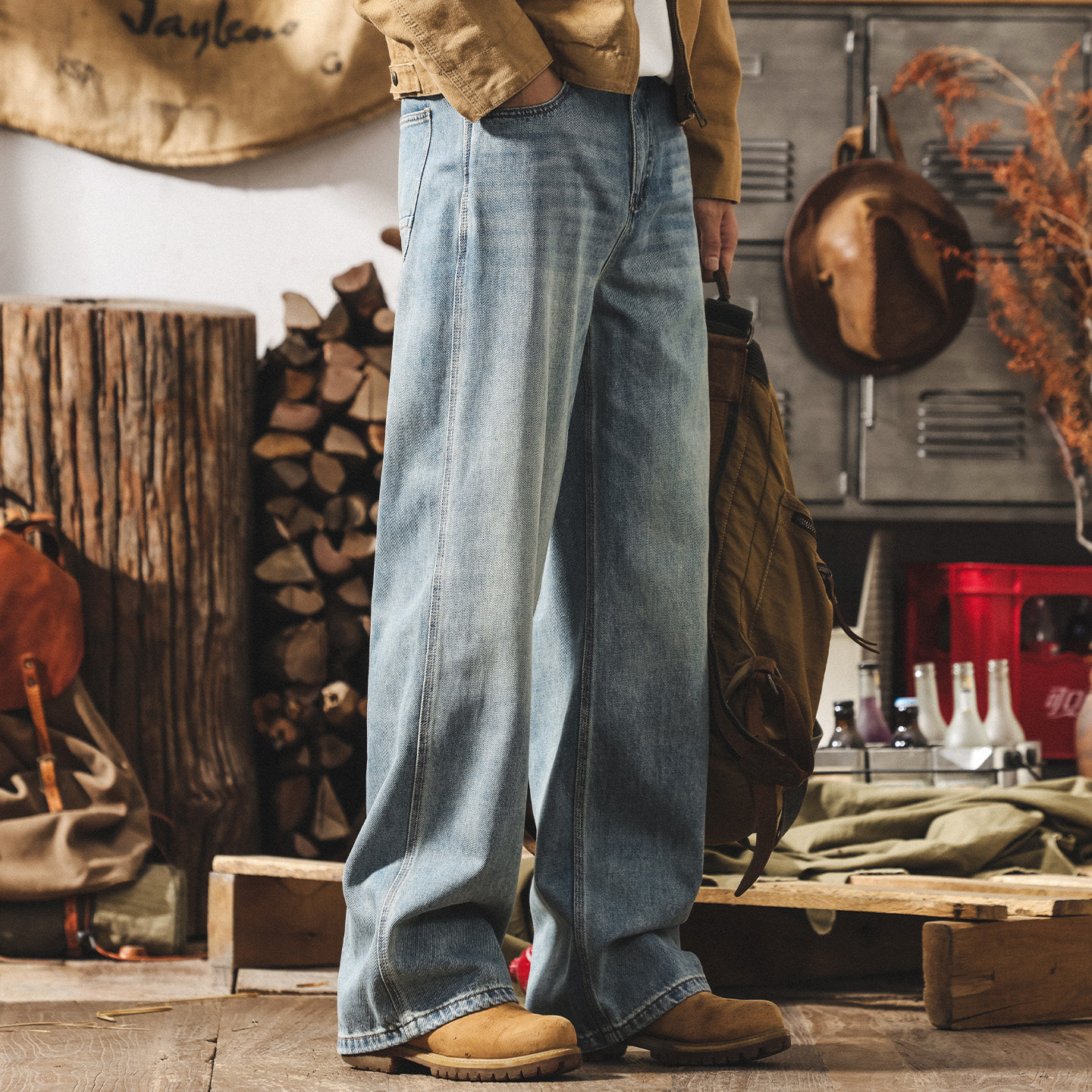 美式復古水洗牛仔褲男款直筒長褲子2026新款寬鬆闊腿褲春季休閒褲