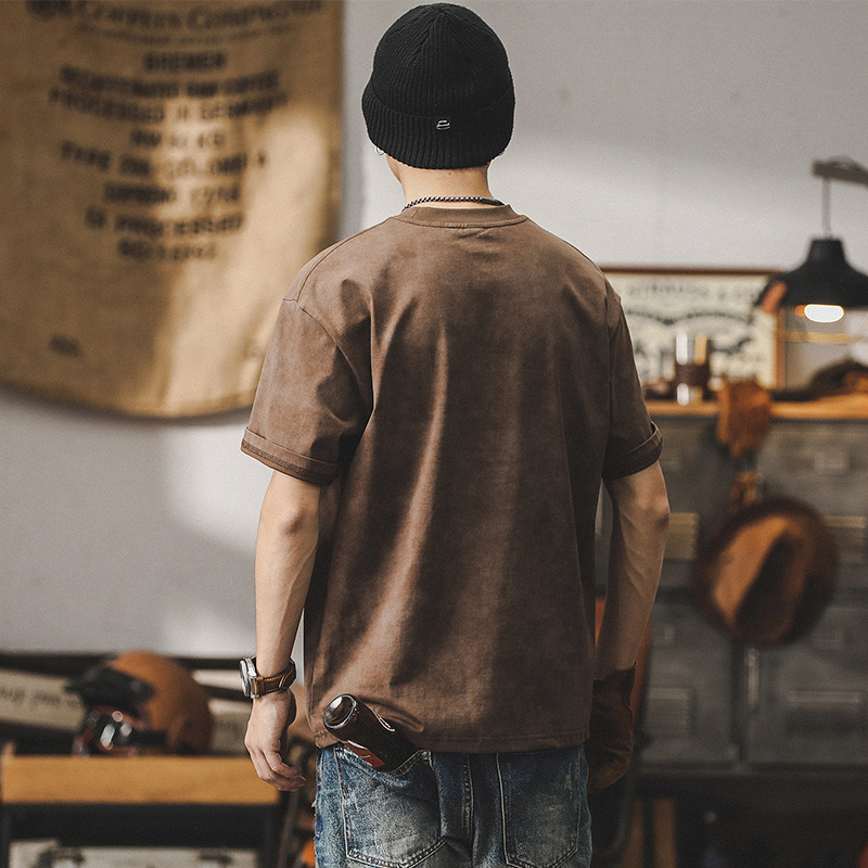 美式潮牌重磅短袖T恤男夏季2024新款男士休閒寬鬆上衣半袖男