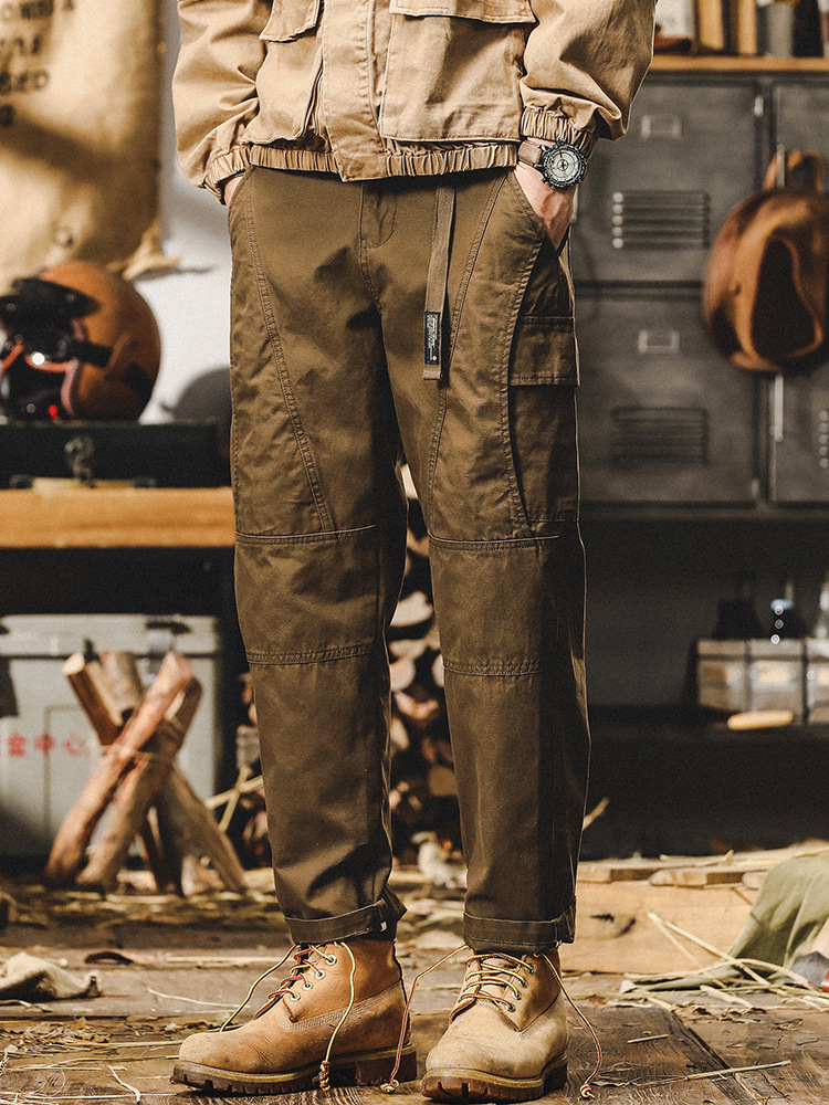 美式重磅復古工裝褲子男寬鬆直筒2024春秋新款潮牌戶外通勤休閒褲