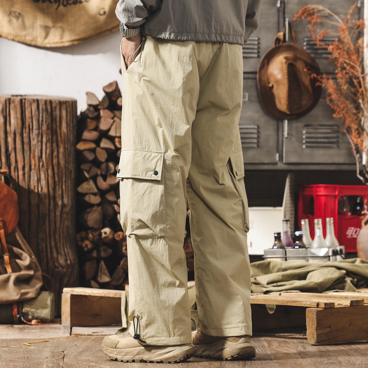 美式復古90%鴨絨防寒工裝羽絨褲男款冬季保暖加厚戶外傘兵滑雪褲