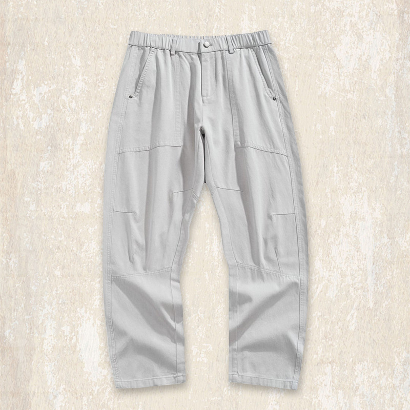 萊賽爾天絲薄款鬆弛感男褲子夏季寬鬆直筒闊腿褲男士垂感休閒長褲