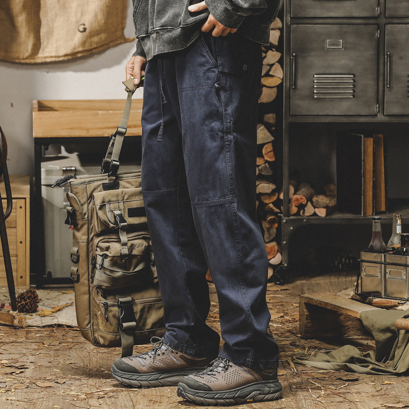 杰雷諾美式復古工裝褲子男春秋寬鬆潮牌男士休閒褲闊腿直筒長褲男