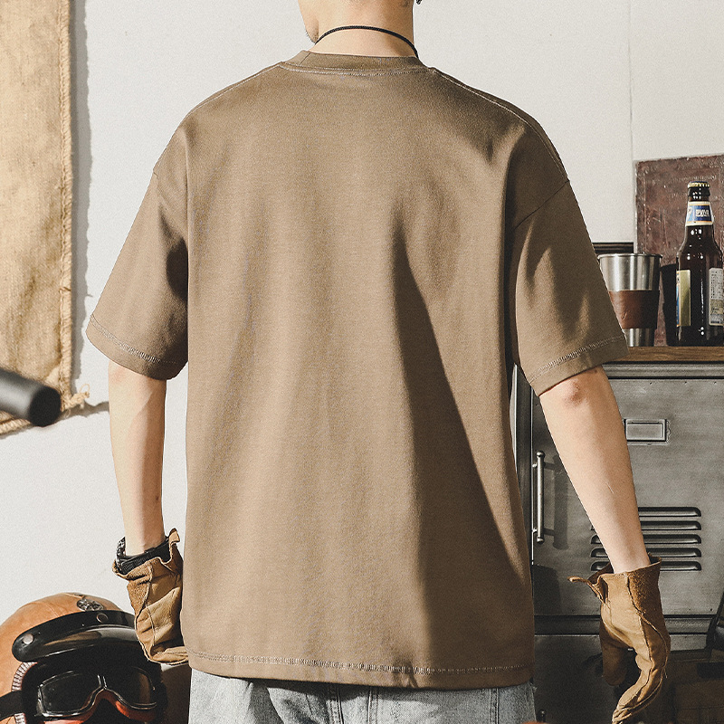 杰雷諾厚實挺闊385g重磅T恤男夏季短袖寬鬆大碼ins潮牌美式T恤男