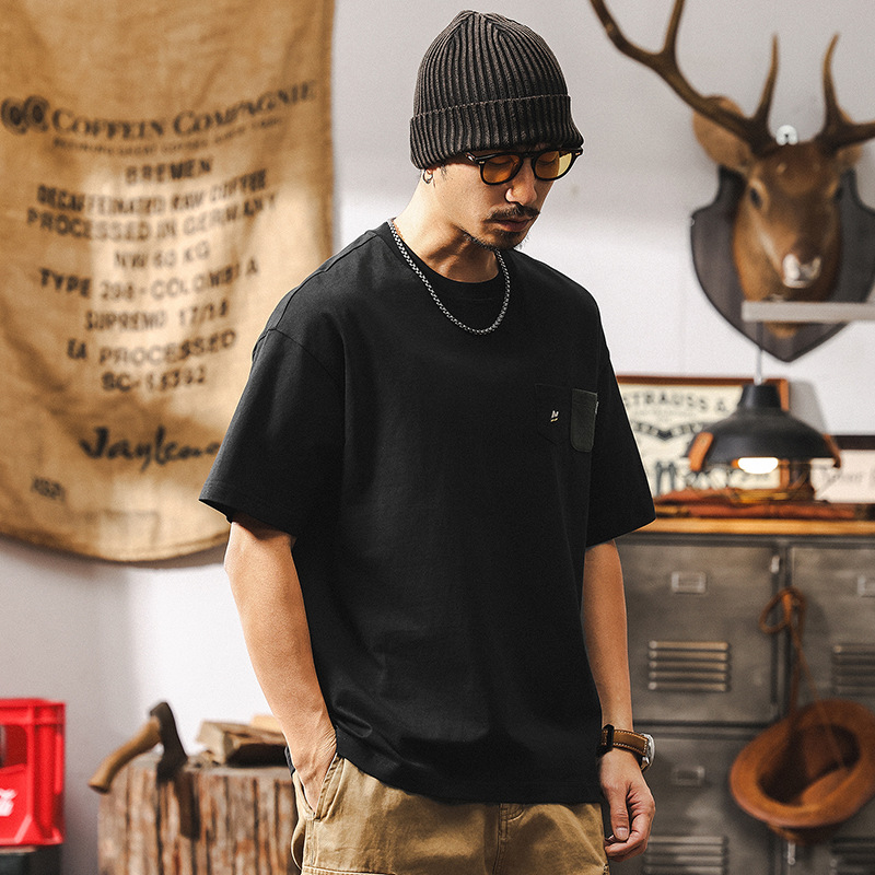 美式復古250g重磅T恤短袖男夏季2025新款潮牌衣服男寬鬆休閒上衣