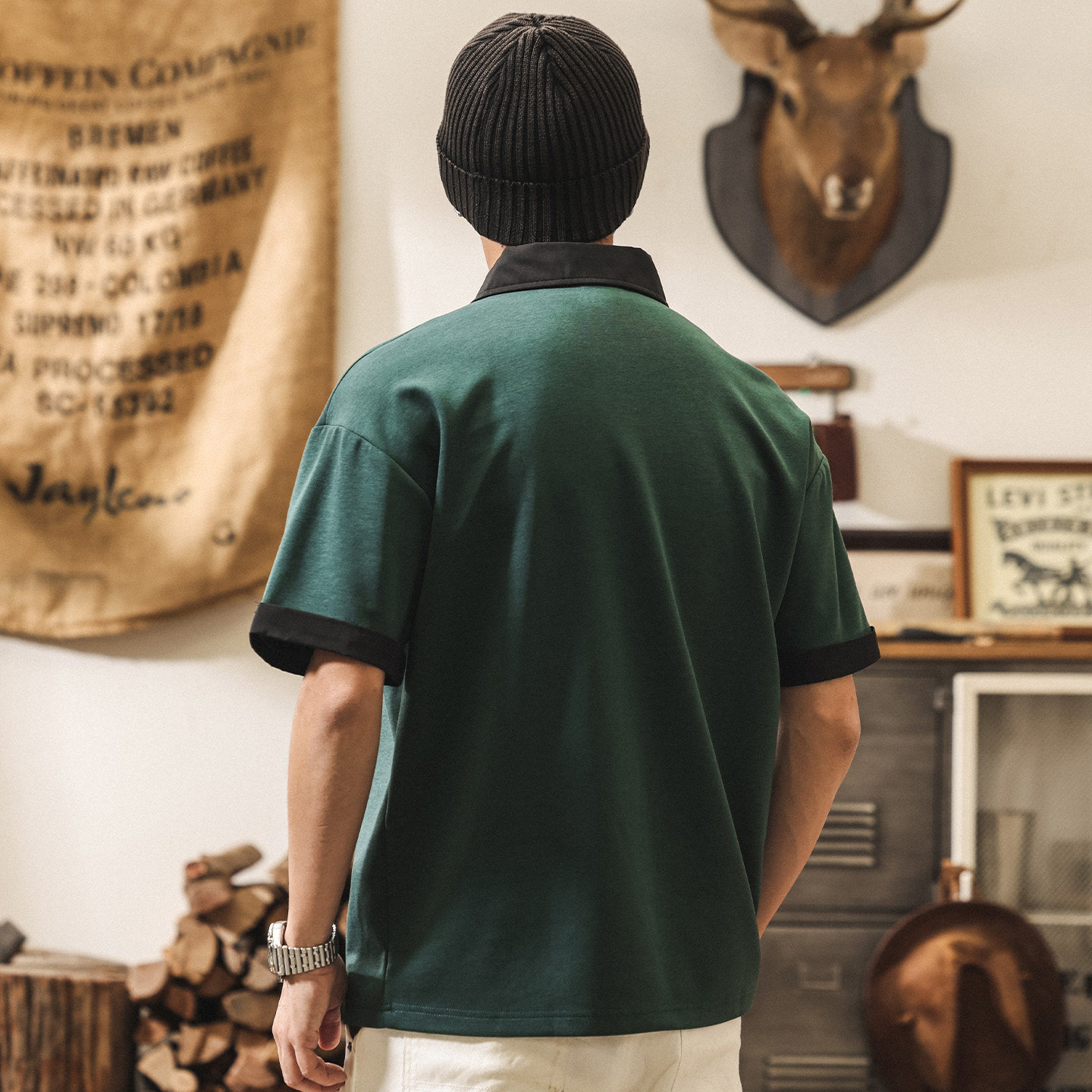 7A抗菌軟糯果凍棉莫代爾短袖Polo衫男夏季潤滑涼感潮牌假兩件T恤