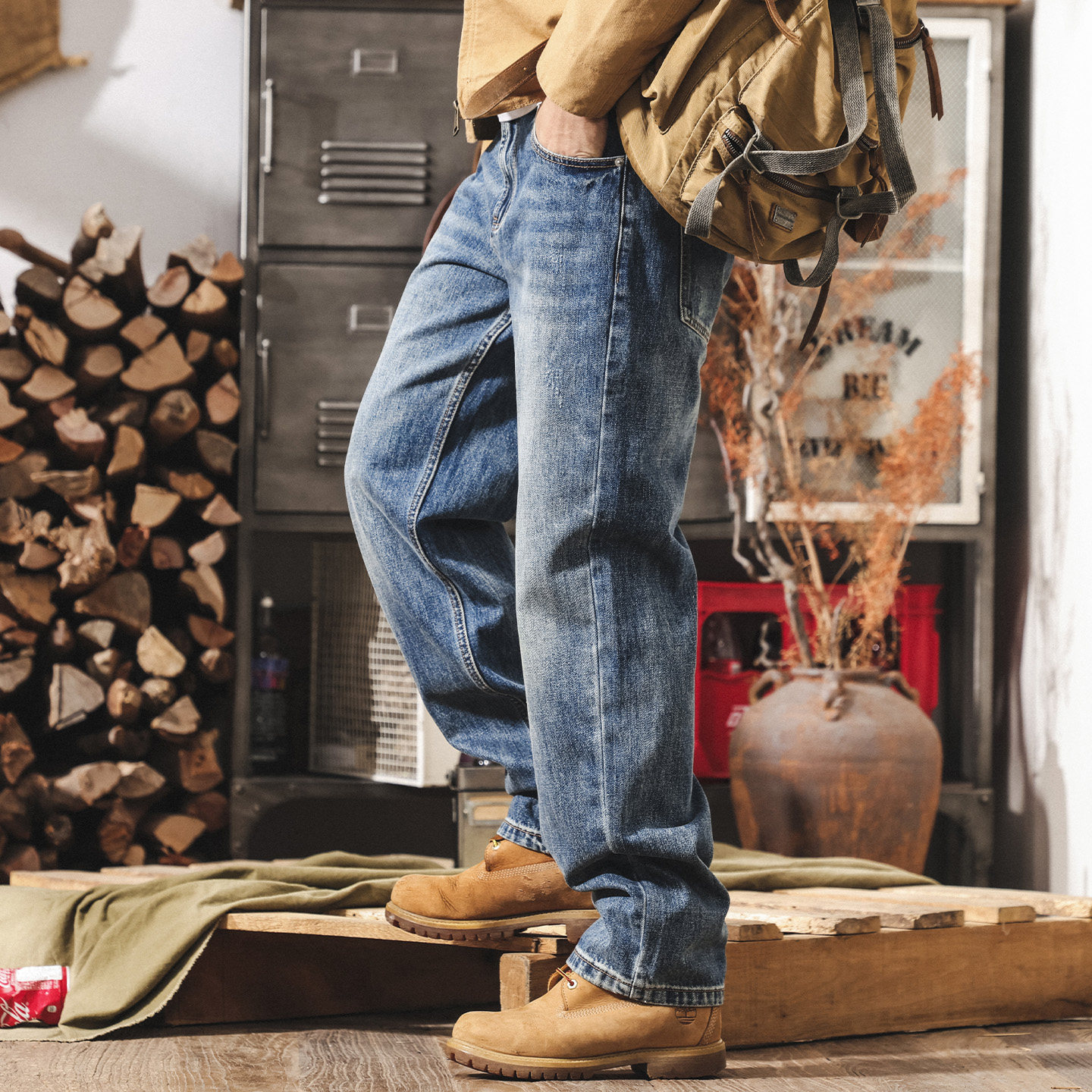 美式復古春季牛仔褲男款寬鬆直筒2026新款簡約水洗春秋休閒長褲子