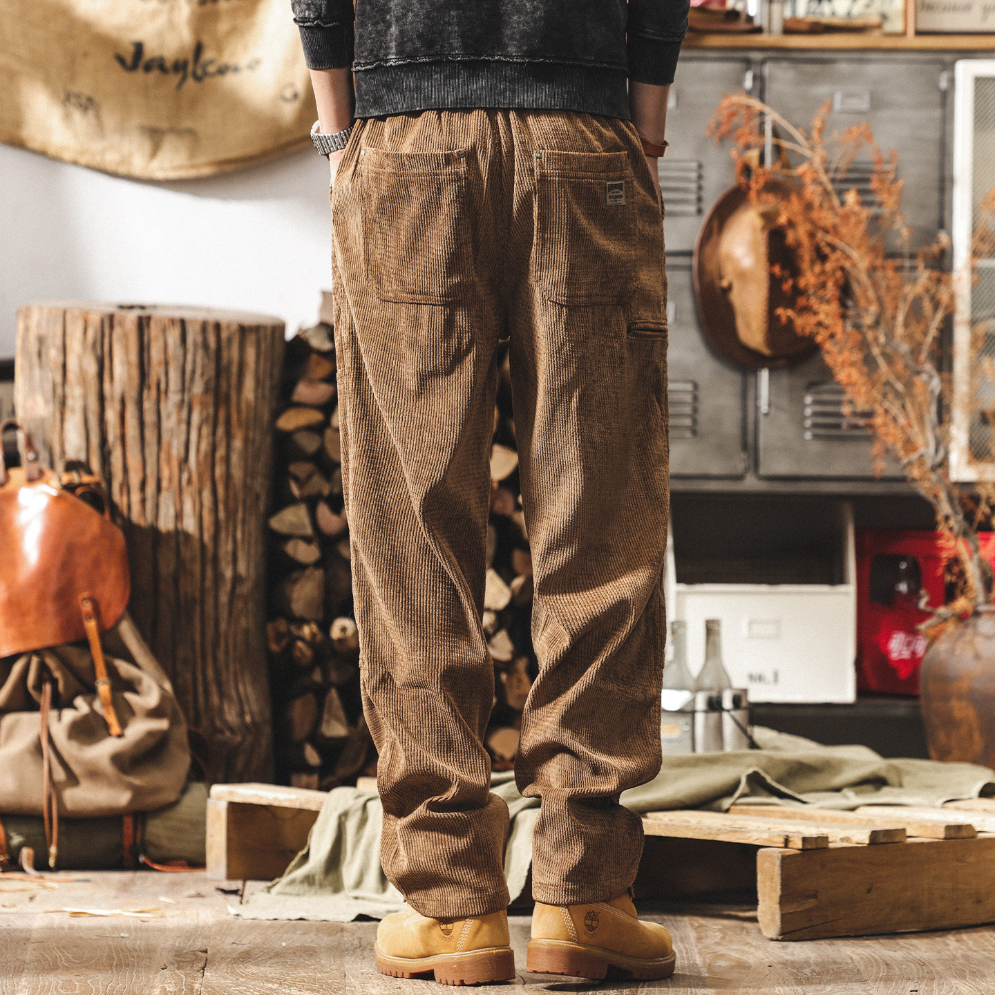 美式復古燈芯絨褲子男士寬鬆長褲春季2026新款潮牌直筒休閒工裝褲