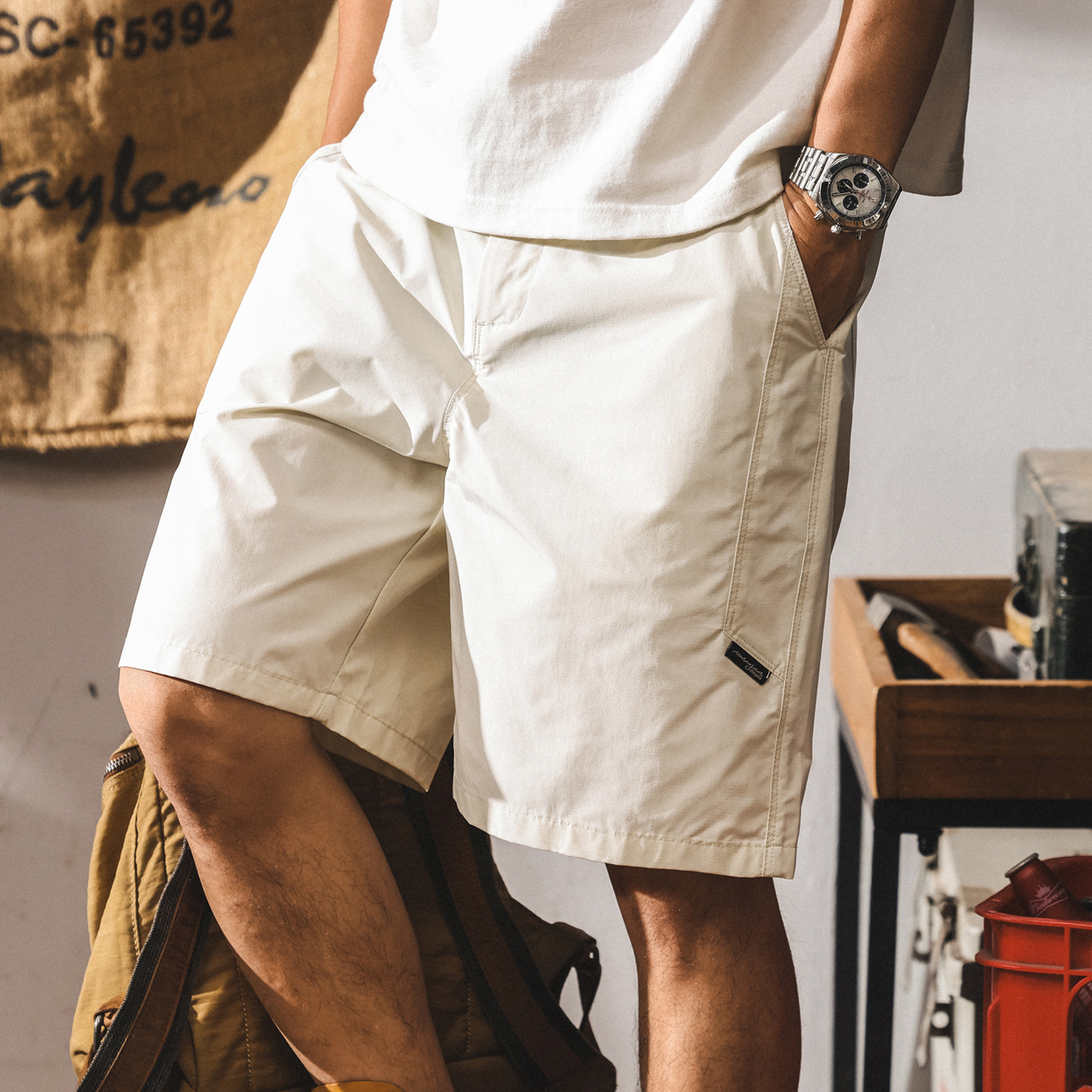 美式復古潮牌男士短褲夏外穿運動速幹五分褲2025新款寬鬆休閒中褲