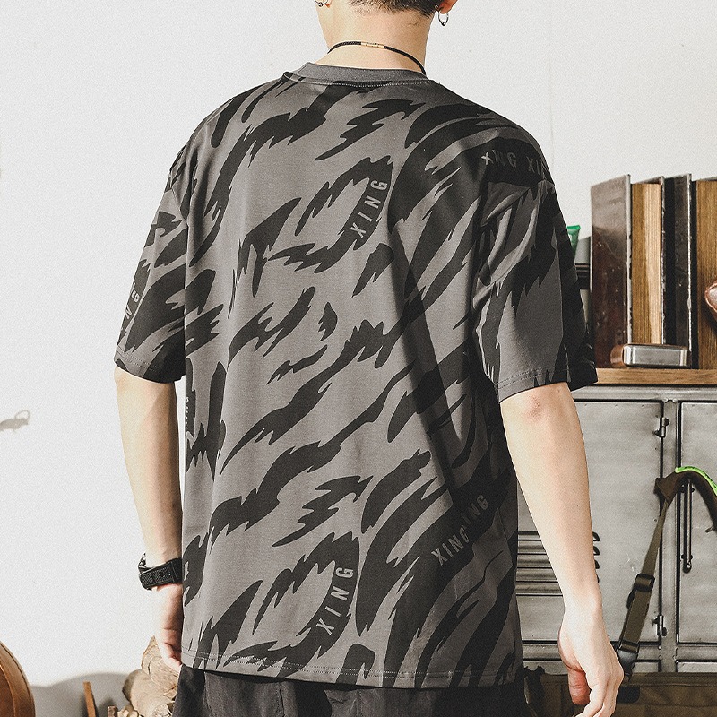 杰雷諾冰絲T恤男短袖夏季2024潮牌美式圓領冰感半袖體恤上衣薄款