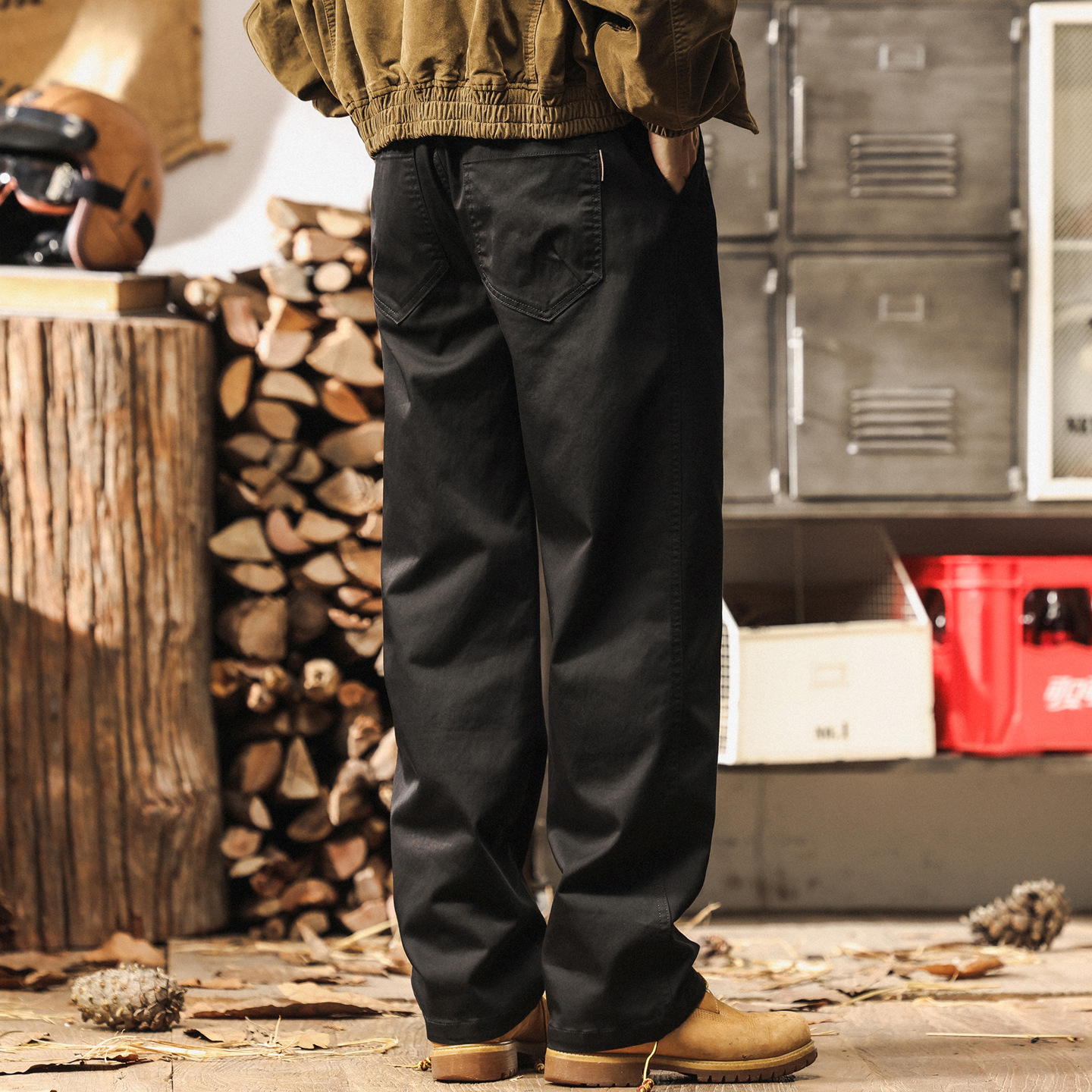 美式復古黑色休閒褲男2025新款簡約直筒長褲潮牌寬鬆秋季男士褲子