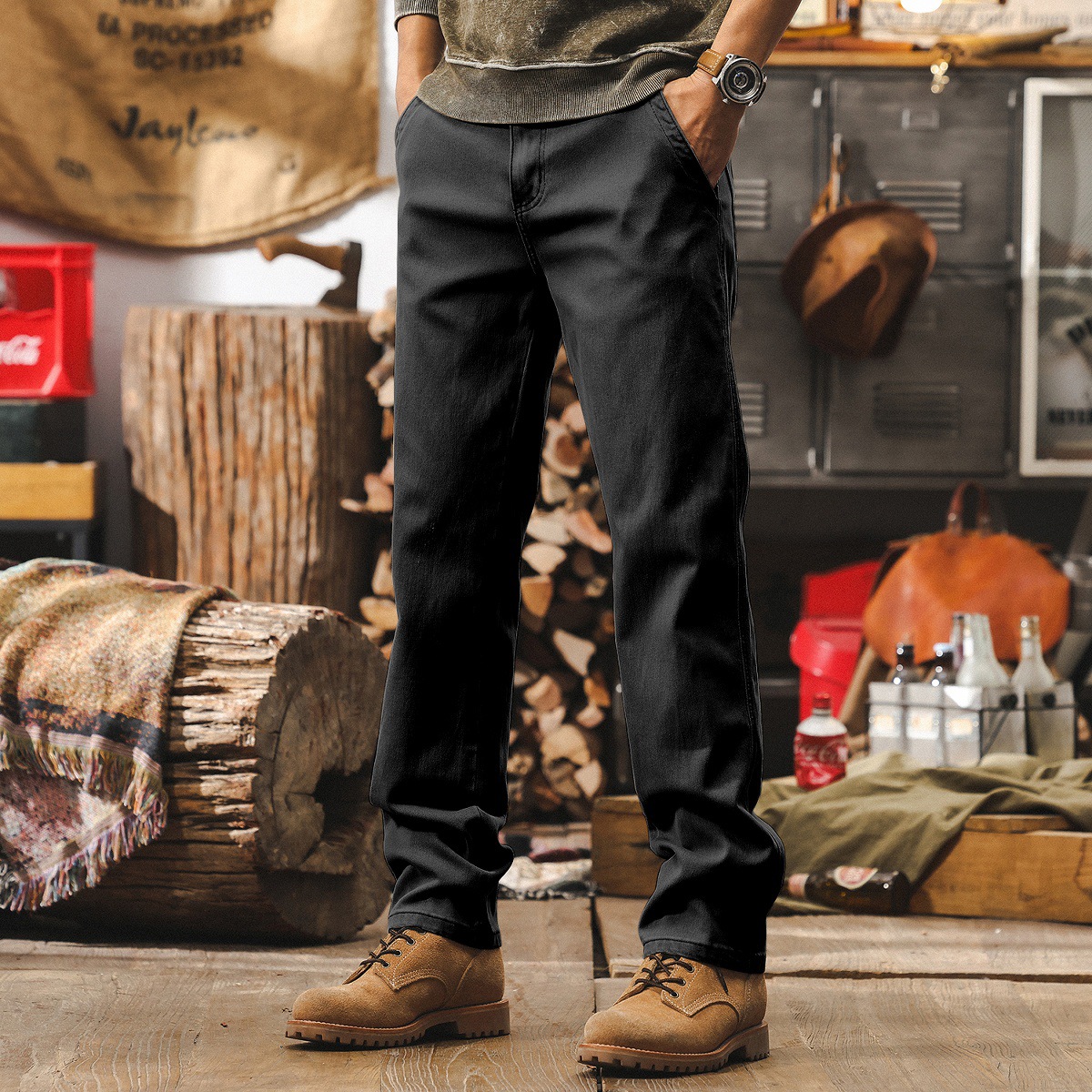 美式重磅復古直筒牛仔褲男春秋2025新款潮牌潮流秋季休閒工裝褲男