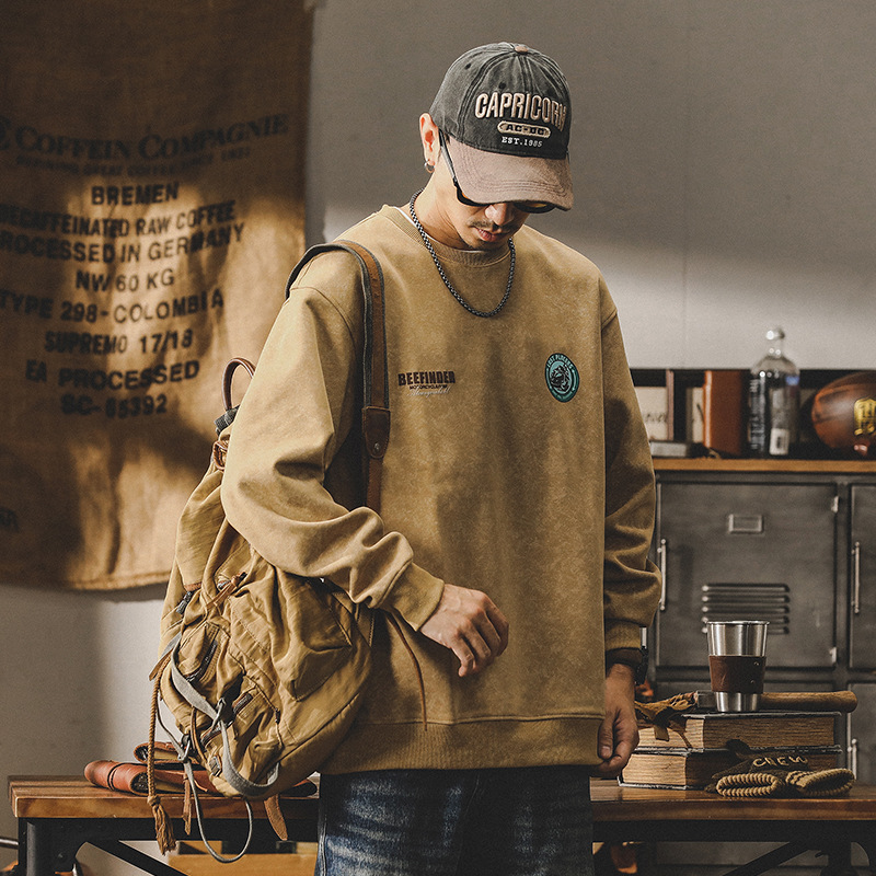 杰雷諾美式350g重磅衛衣男2023年秋冬款寬鬆大碼印花百搭長袖衫男