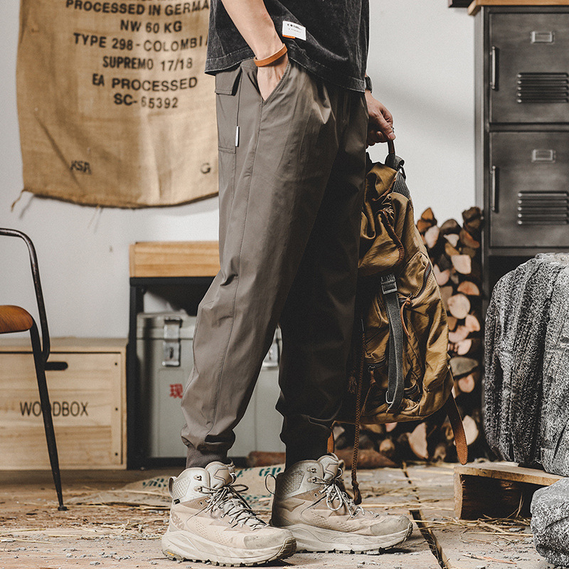 冰絲涼感薄款運動褲子男夏季新款休閒褲男寬松山系戶外通勤速乾褲