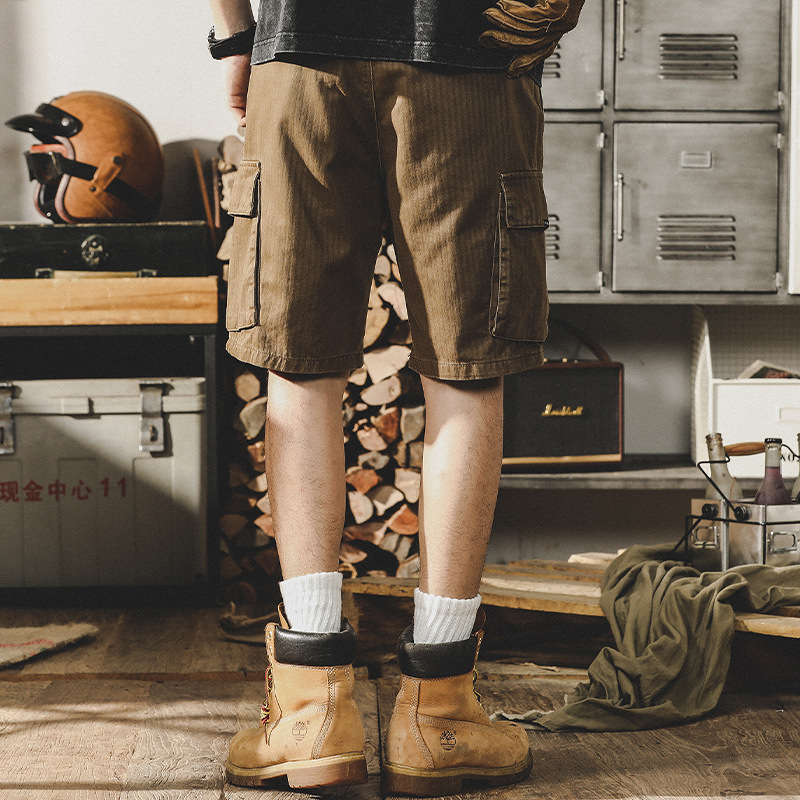 杰雷諾美式復古重磅工裝短褲男潮牌斜紋涼感大碼運動休閒5分褲男
