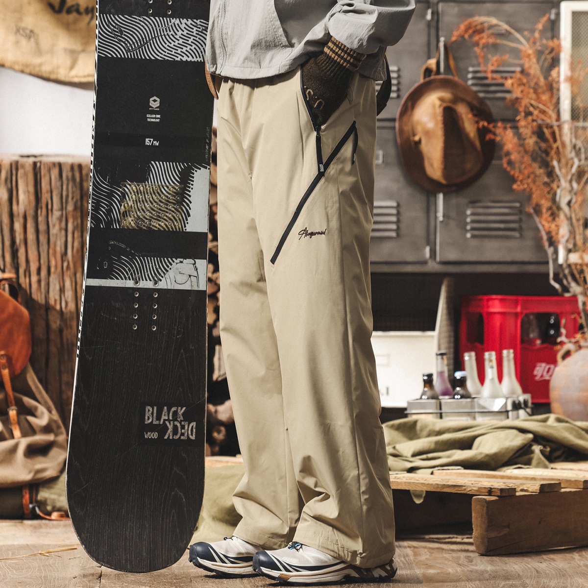 【輕暖禦寒】90鴨絨工裝羽絨褲男外穿冬季加厚保暖登山防水滑雪褲