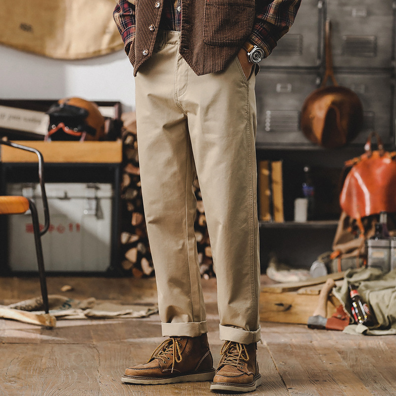 美式復古工裝褲子男春季2024年新款廓爾格軍褲超柔碳磨男士休閒褲