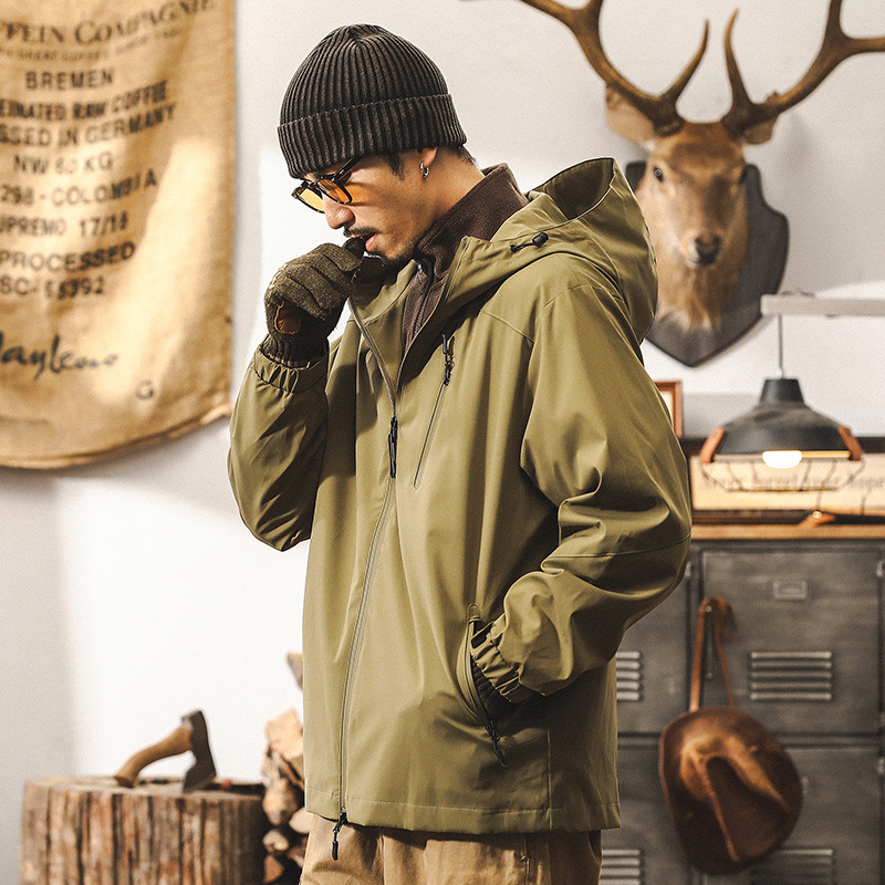 美式復古三防工裝夾克男春秋2025新款戶外機能通勤山系連帽外套男