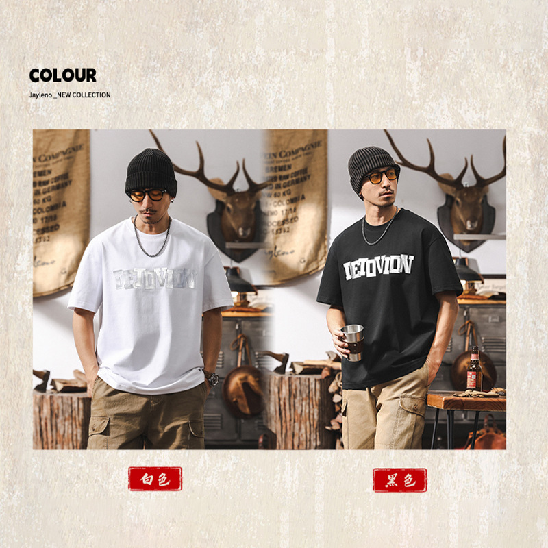 索羅娜涼感UPF50 防曬短袖T恤男夏季潮流立體印花潮流寬鬆上衣男