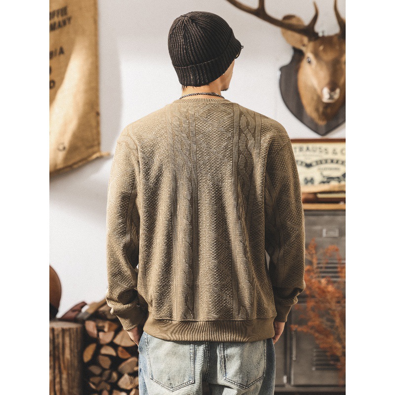 美式復古480g重磅衛衣男士2025新款潮流提花寬鬆大碼秋冬款衣服男