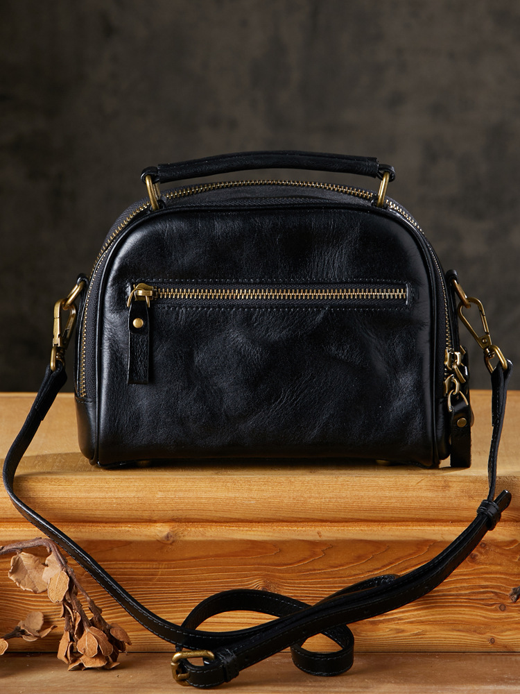 原創手工真皮男包通勤單肩斜挎包頭層植鞣牛皮復古休閒手提背包女