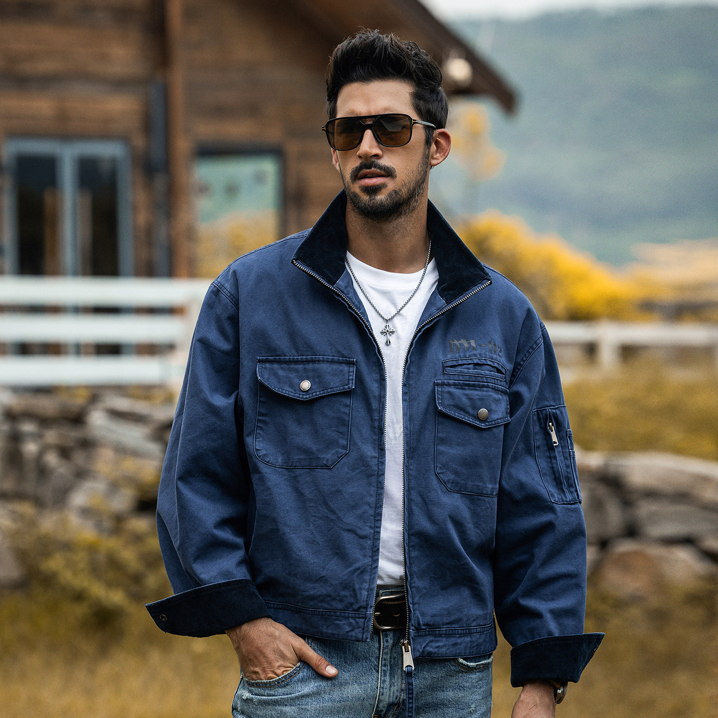 美式復古硬漢珠帆工裝外套男春秋2026新款重磅寬鬆潮牌水洗夾克男