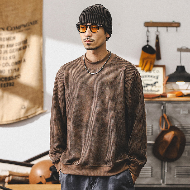 杰雷諾美式重磅復古外套男春秋款潮牌半高領衛衣男秋季慵懶針織衫