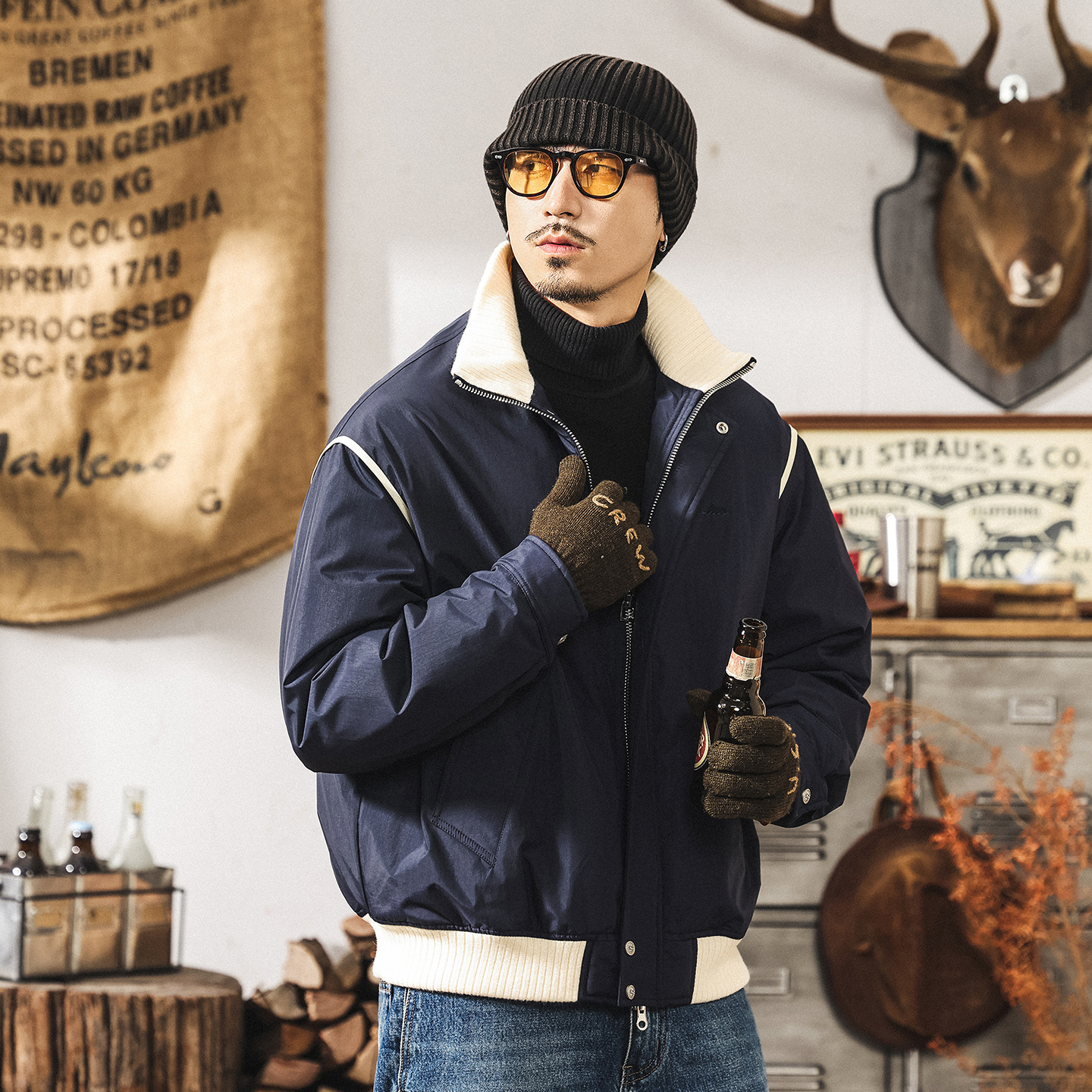 美式復古90%純白鴨絨輕薄羽絨服男冬季保暖潮牌寬鬆抗寒男士外套