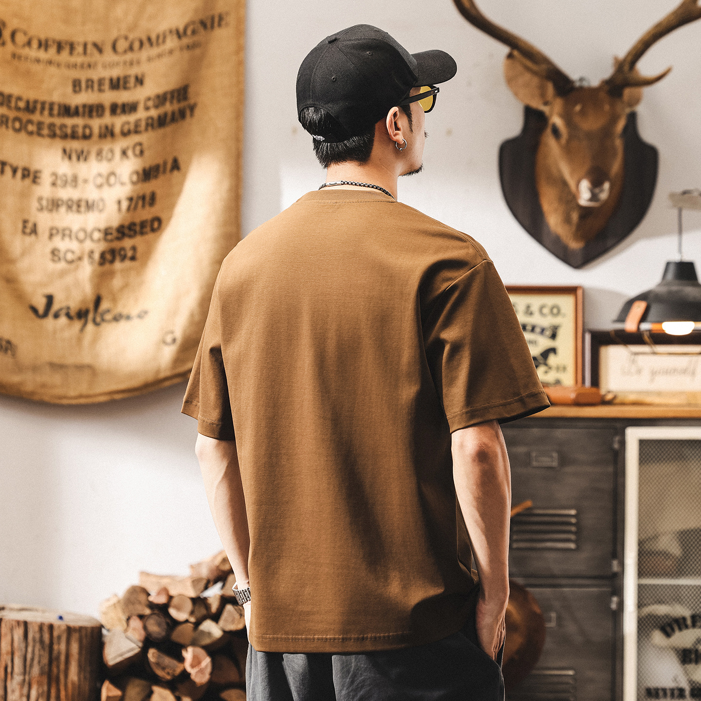 美式復古短袖男士t恤2025夏季新款男生衣服寬鬆大碼休閒半袖上衣T