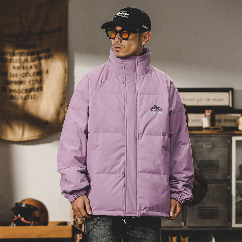 多巴胺輕薄羽絨服男冬季美式潮流高級感簡約保暖加厚服外套