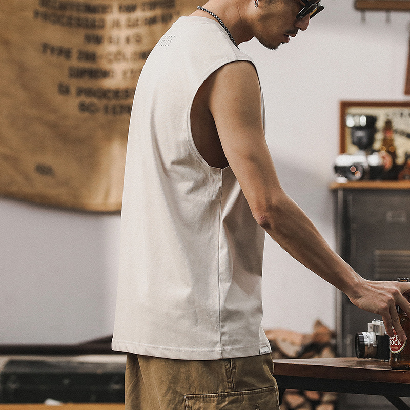 杰雷諾運動健身背心男夏季潮牌新中式坎肩上衣寬鬆無袖T恤男