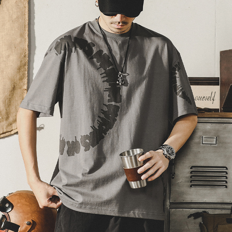 杰雷諾美式復古280g重磅T恤男短袖夏季新款寬鬆上衣半截袖男裝潮T