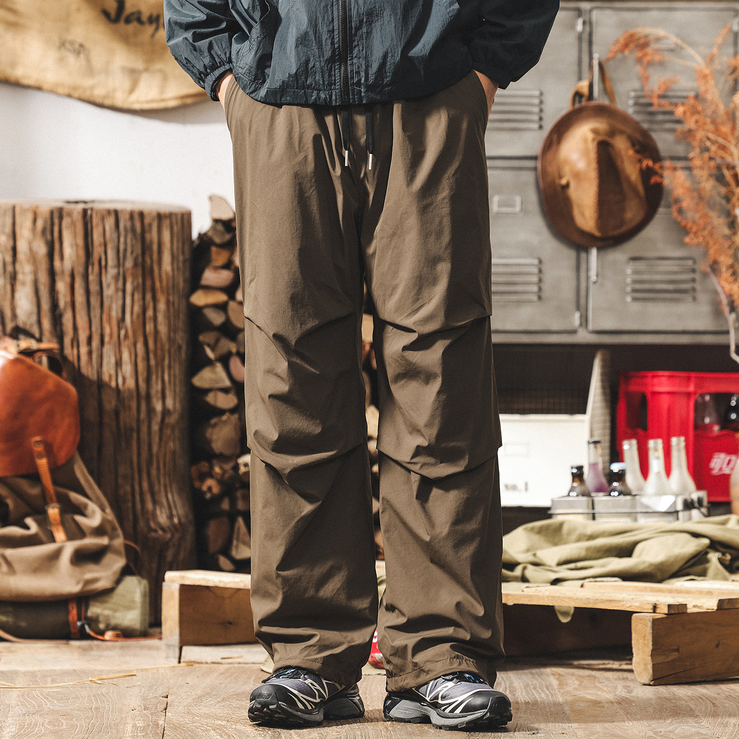 【極寒系列】冬季90%白鴨絨滑雪羽絨褲男加厚防風保暖機能傘兵褲