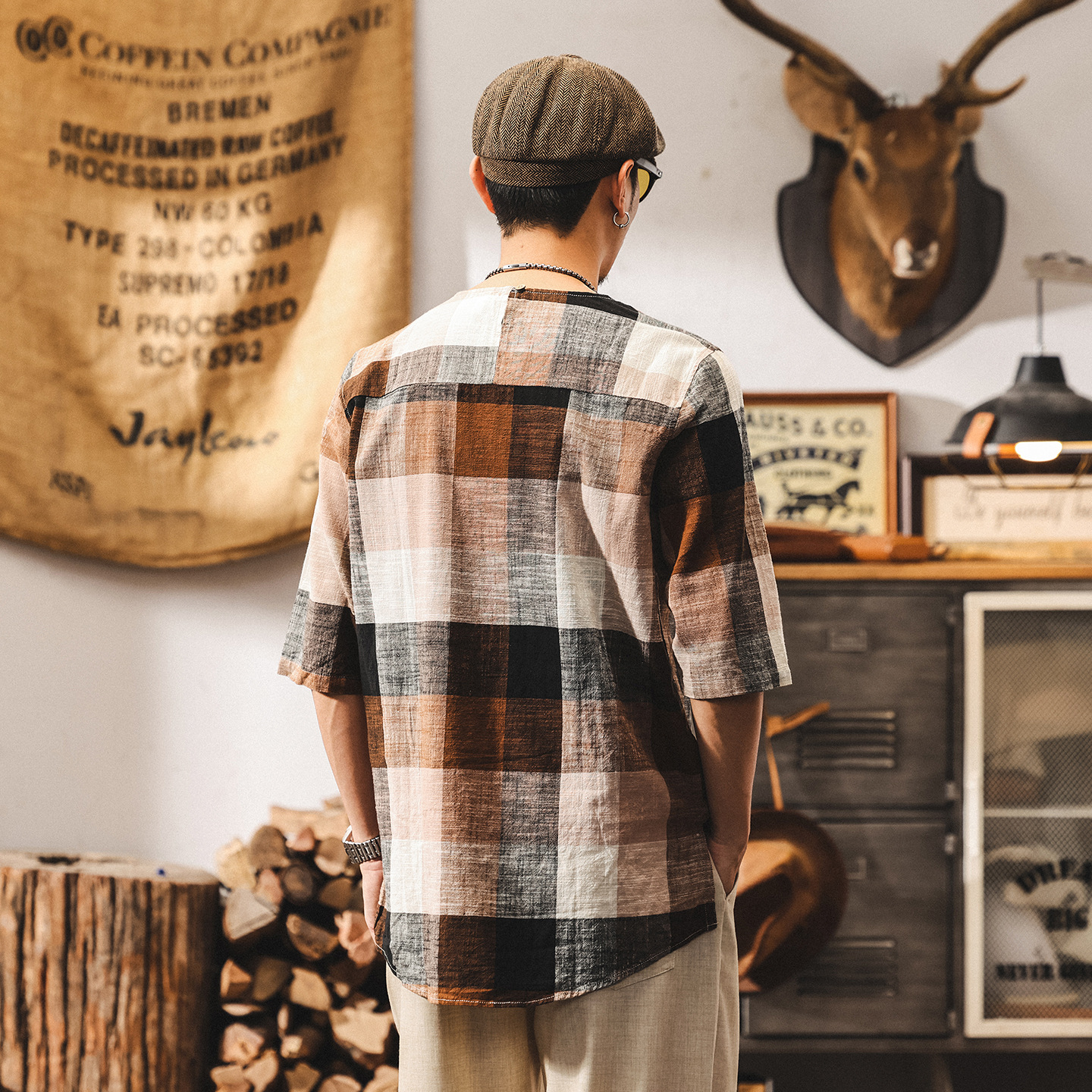 古典中式國風棉麻男士短袖t恤夏季新款潮牌老錢風復古休閒上衣男T