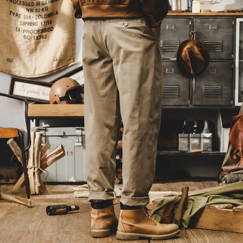 美式復古重磅直筒工裝褲子男秋季2024新款潮牌簡約寬鬆男款休閒褲