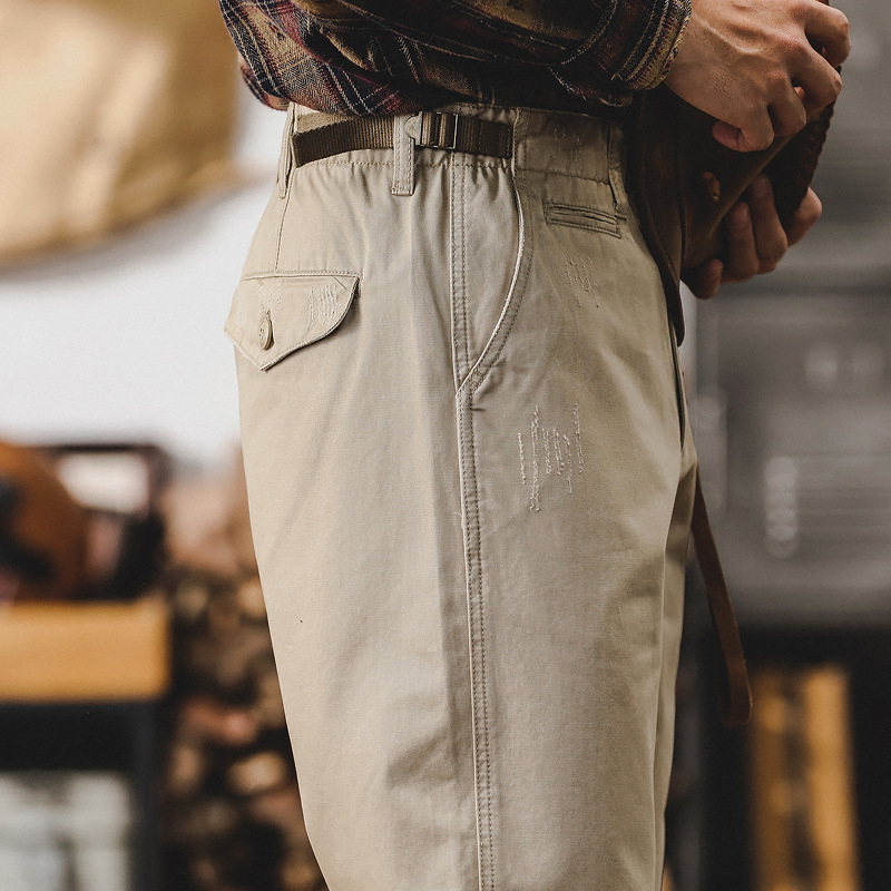美式復古工裝褲子男春季2024年新款廓爾格軍褲超柔碳磨男士休閒褲